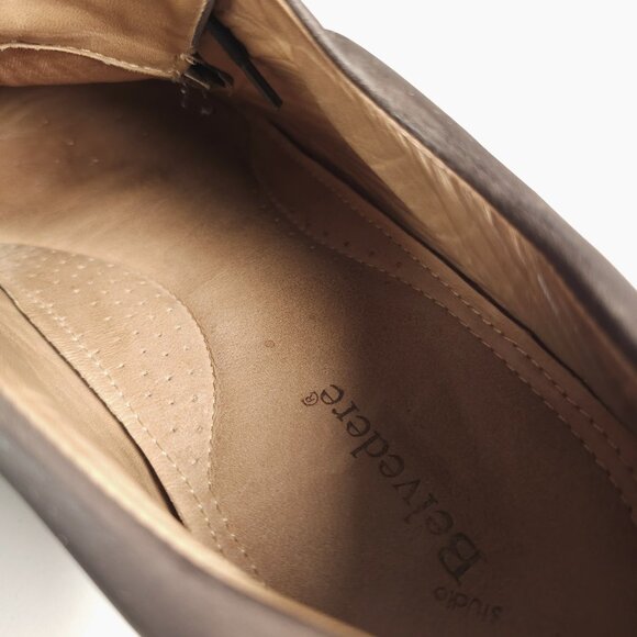 BELVEDERE Paris Mens Brown Leather Oxford Shoes Cap Toe Made In Brazil 14D - Picture 8 of 11